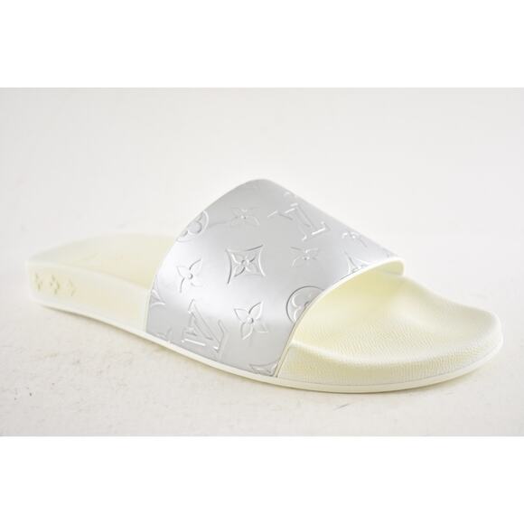 Louis Vuitton Waterfront Mule White Silver Monogram Slide Sandal UK 9 US 10 11 - Picture 4 of 16